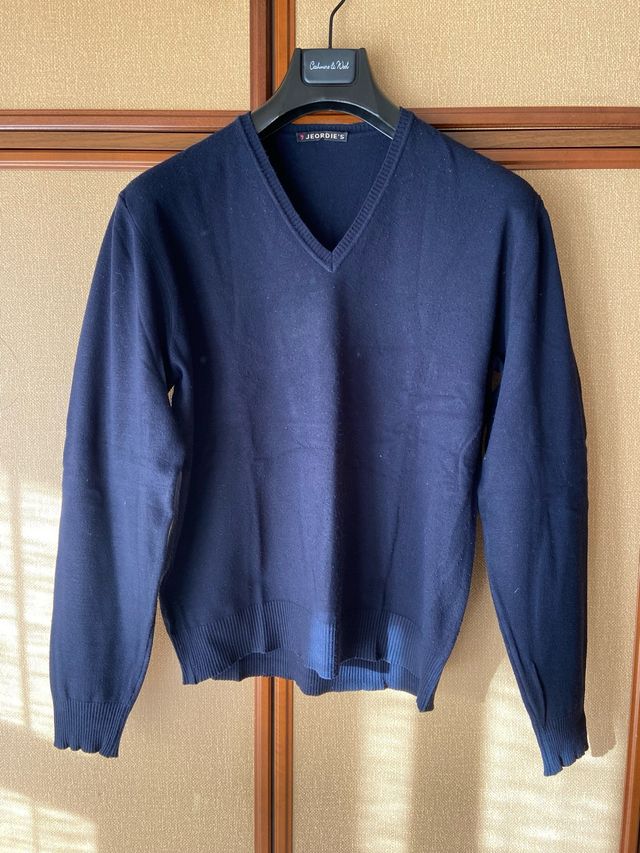 Maglione a V da uomo blu navale taglia M