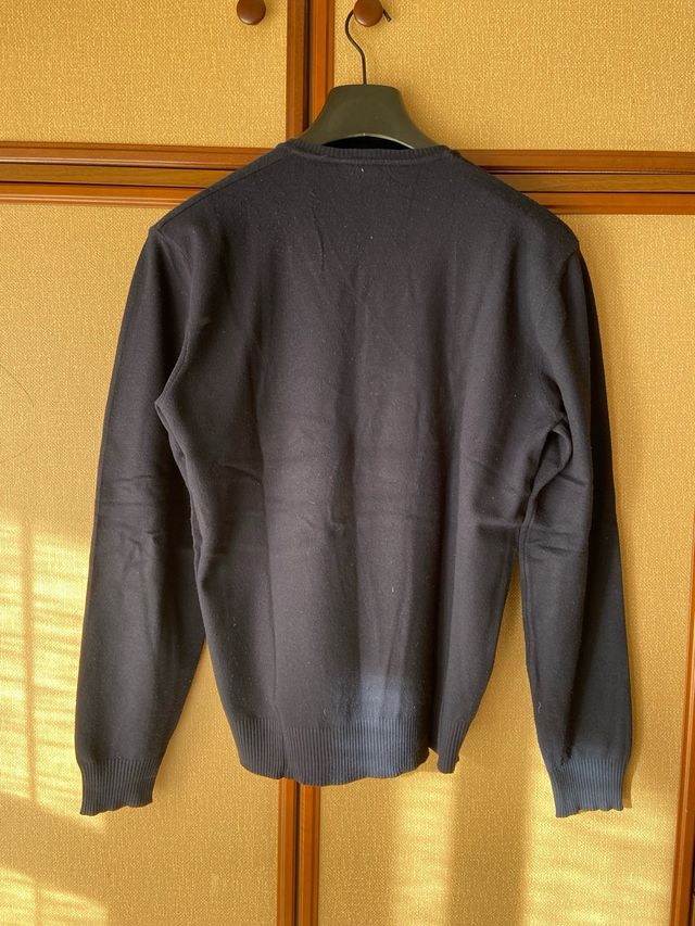 Maglione a V da uomo blu navale taglia M