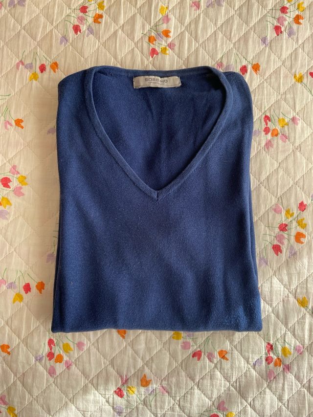 Sorbino Maglione a V da uomo blu taglia S