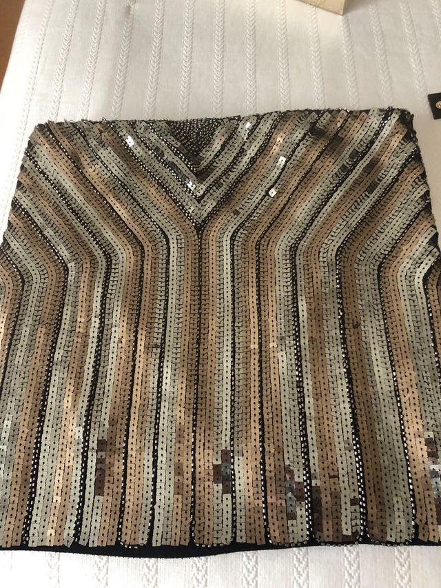 falda lentejuelas en tonos dorados