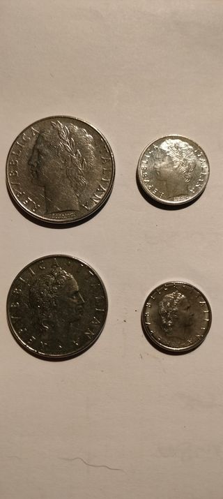 set monete 100 e 50 lire grandi e mini 