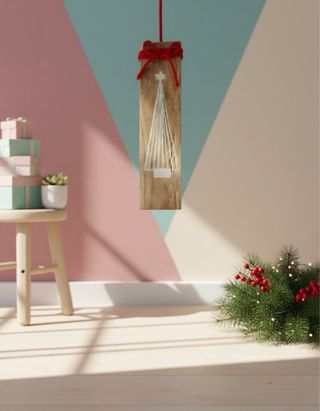 Adorno navideño de madera decoración hogar regalo