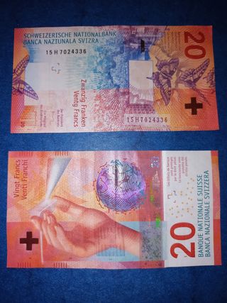 Billete 20 francos suizos