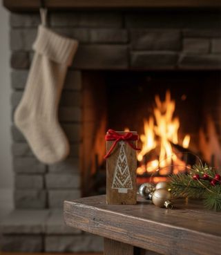 Decoración navideña árbol de Navidad en madera