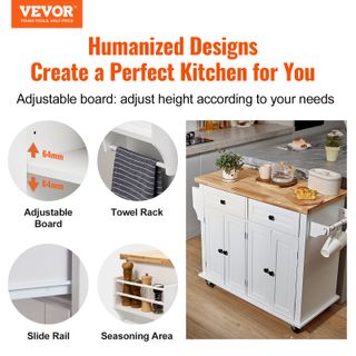 Isola per Cucina Mobile con Ruote Tavolo 900 x 450