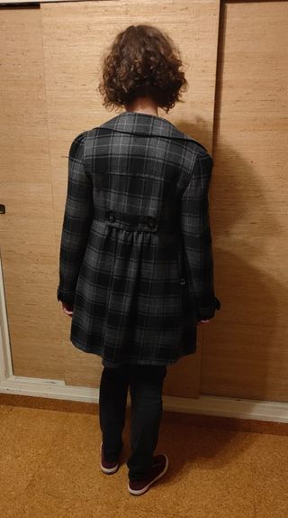 Abrigo/gabardina a cuadros gris