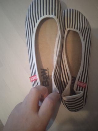 Zapatillas manoletinas a rayas marineras💙