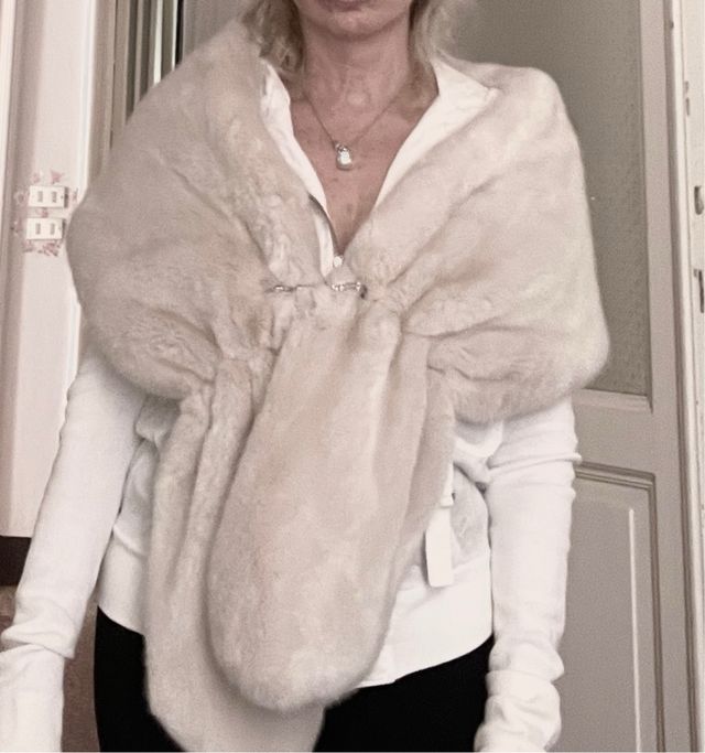 Stola coprispalla ecopelliccia bianca tg S