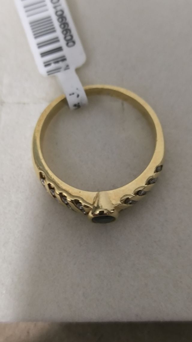 Sortija oro diamantes y zafiro