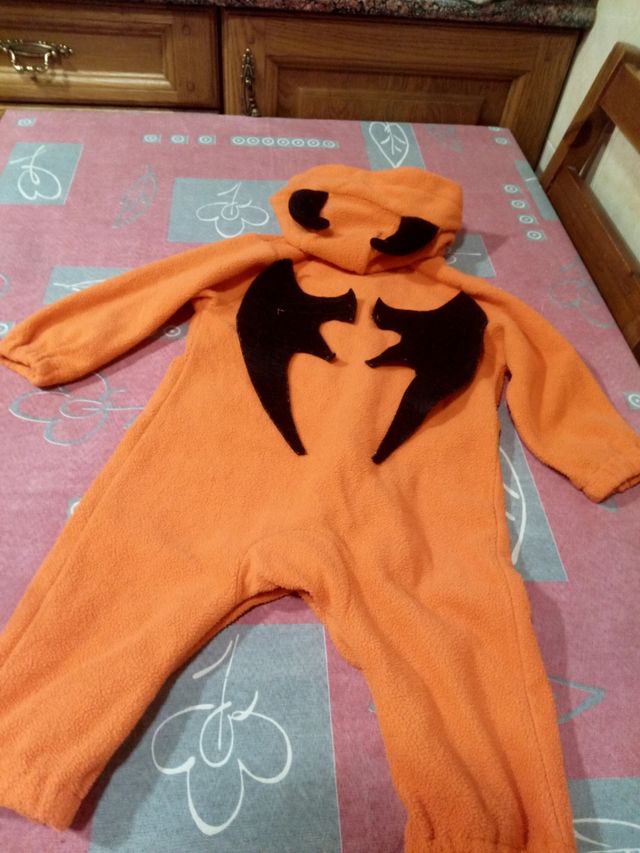 Pijama disfraz murciélago naranja