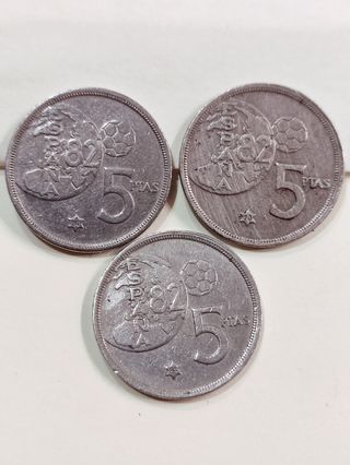 Monedas 5 ptas. Juan Carlos mundial 1982