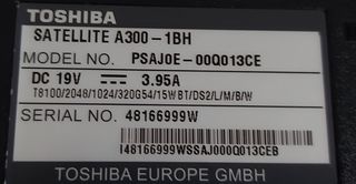Portátil Toshiba A300-1BH