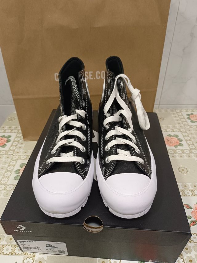 Converse plataforma leather