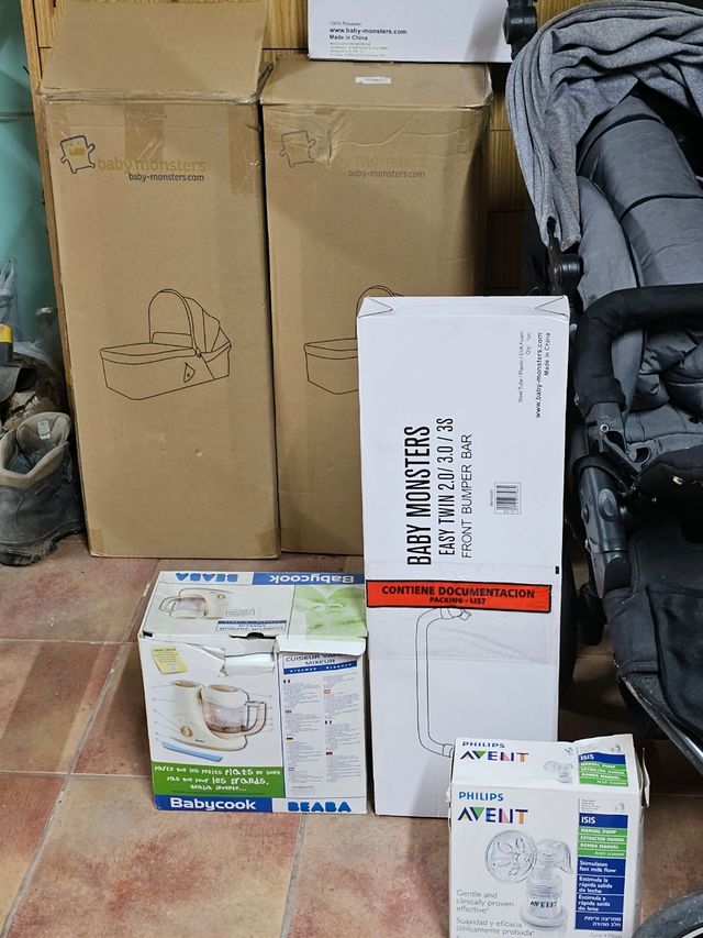 Carro gemelar Baby Monster + extras