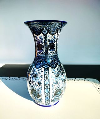 Vaso Delfia antico porcellana blu e bianca 