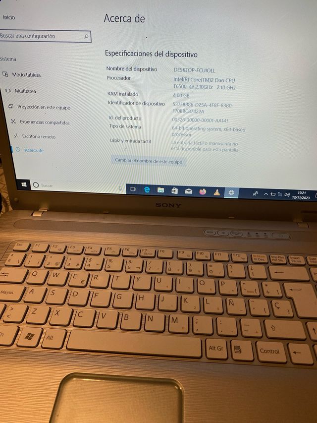 Portatil Sony VAIO VGN-NW11S