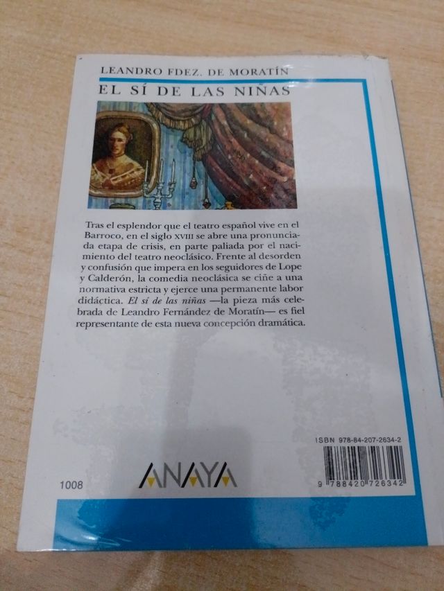 Libro El si de las niñas.Fdez de Moratin