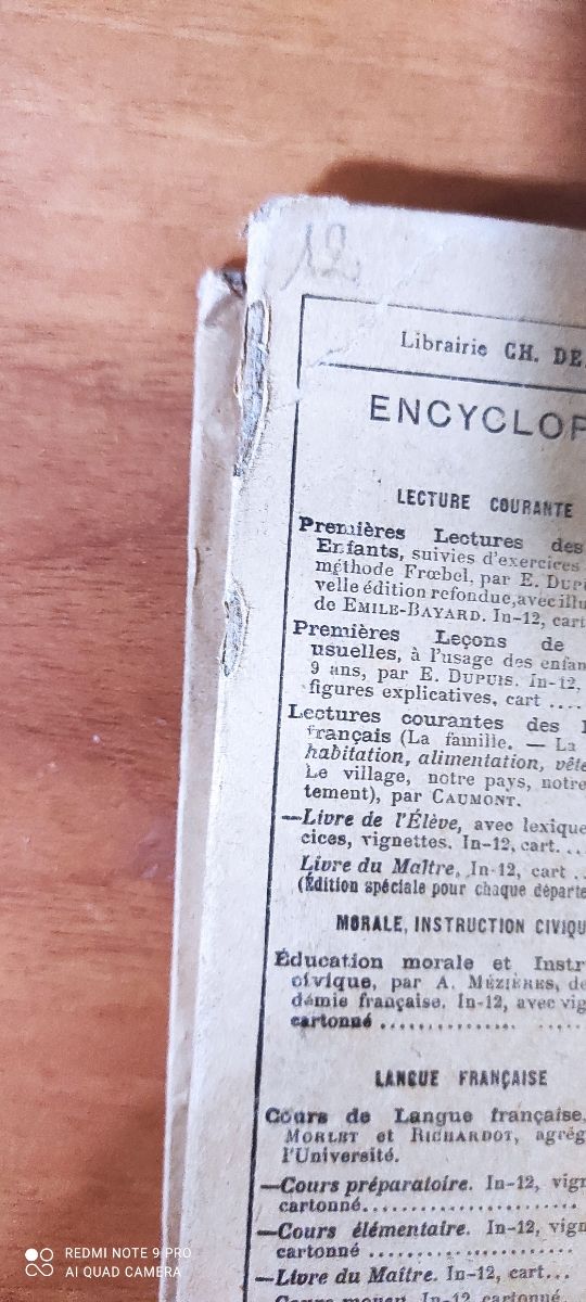 Libro "Ecoliers francais" fine 800 inizi 900'