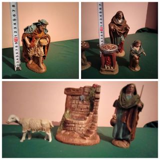 Figuras Belén pastor mujer mercado fuente 15 cm