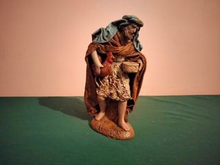 Figuras Belén pastor mujer mercado fuente 15 cm