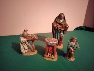 Figuras Belén pastor mujer mercado fuente 15 cm