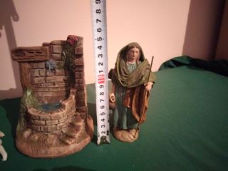 Figuras Belén pastor mujer mercado fuente 15 cm