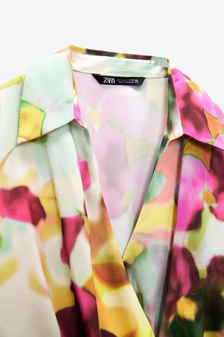 Blusa cruzada estampada Zara