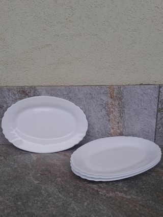 Set 4 piatti bianchi in ceramica Made in Spain