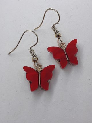 Pendientes mariposa rojas Nuevos
