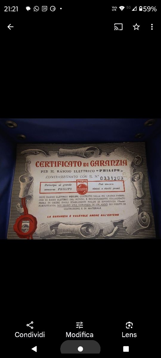 Rasoio Philips vintage funzionante!!!