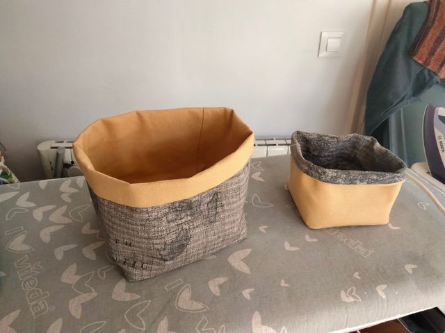 Cesta de tela reversible. Ideas para regalar