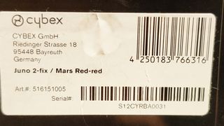 SILLA DE AUTO JUNO 2-FIX 9M+ GRUPO 1 CYBEX