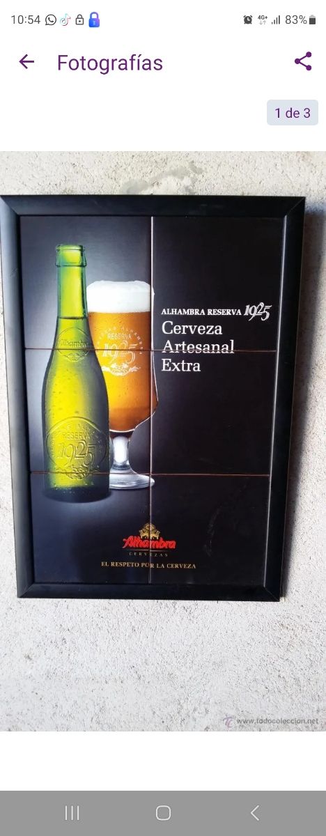 Cartel de Cerveza  alhambra 