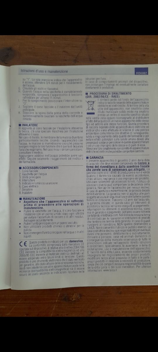 Laica. Sauna vapore viso elettrica