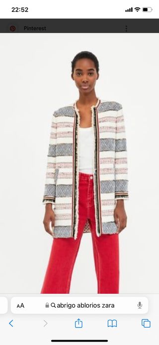 Abrigo abalorios Zara Talla L