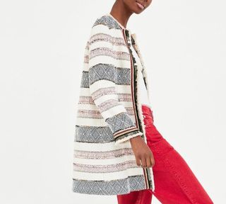 Abrigo abalorios Zara Talla L