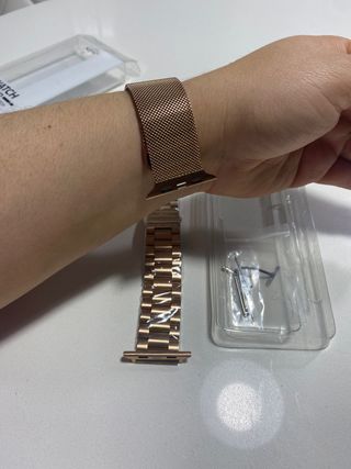 Correas Apple Watch 42/44/45/49 mm acero oro rosa 