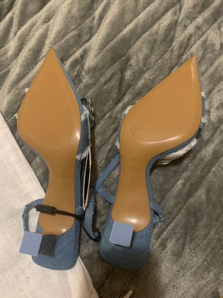 zara tacones jeans pedreria regalo bolso