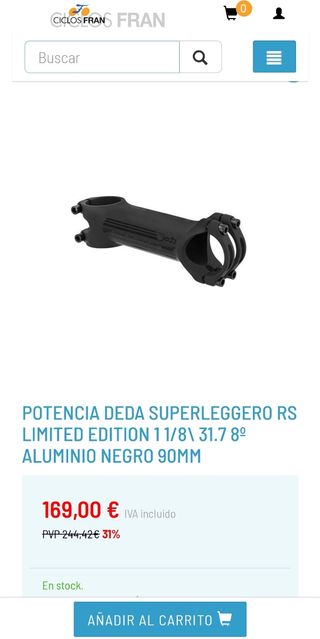 Manillar Deda superleggera RS y potencia