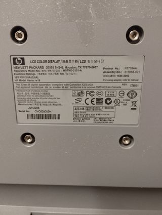 PANTALLA DE ORDENADOR HP