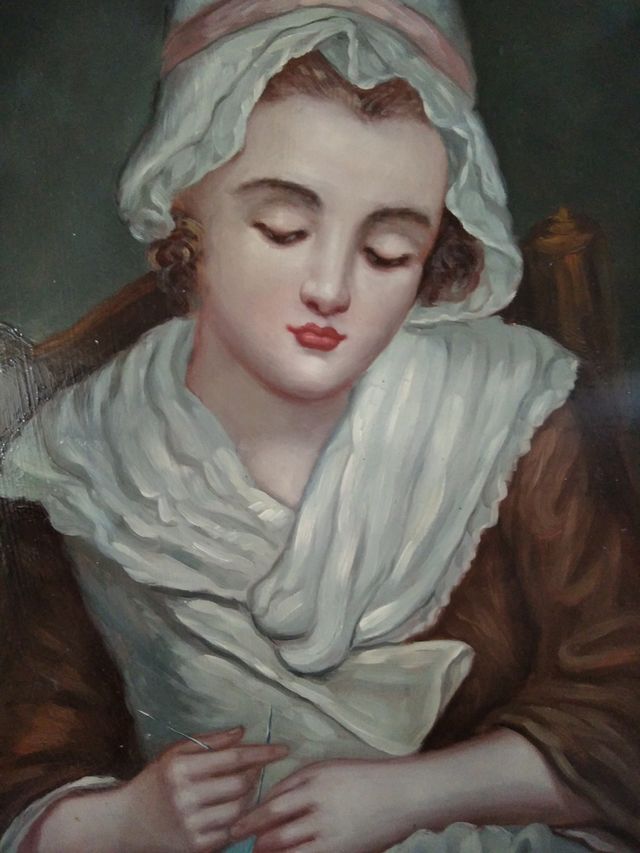 CUANDO OVALADO FIGURA PINTADO SOBRE TABLILLA