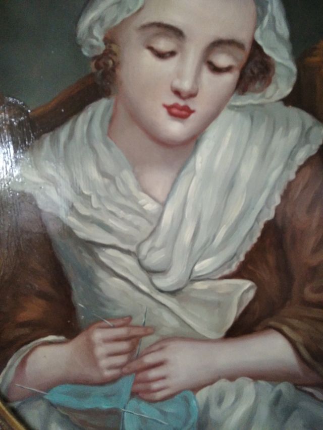 CUANDO OVALADO FIGURA PINTADO SOBRE TABLILLA