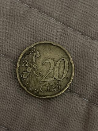 Moneda 20 céntimos Umberto Boccioni; Italia 2002. 