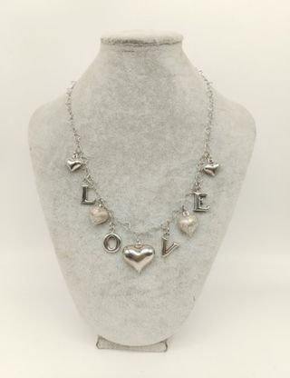 Collana argento 925 Love e cuori