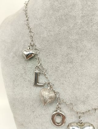 Collana argento 925 Love e cuori