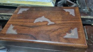 antigua cajita joyero madera