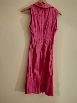 Vestido fiesta rosa fucsia bordado