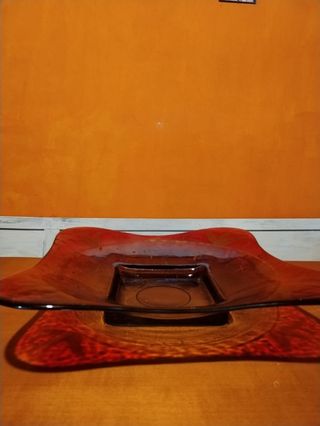 Vacía bolsillos cenicero vintage cristal granate