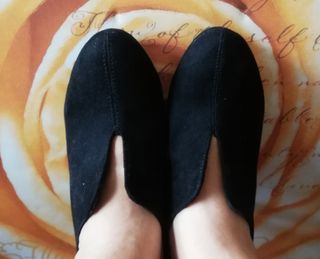 Zapatos Mujer Tacón Ante Negro Elegante