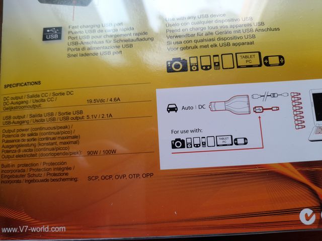 Cargador universal para portatil, tablet y movil.